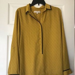 Loft mustard colored blouse